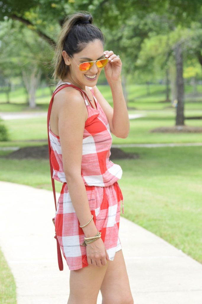 style the girl checkered romper