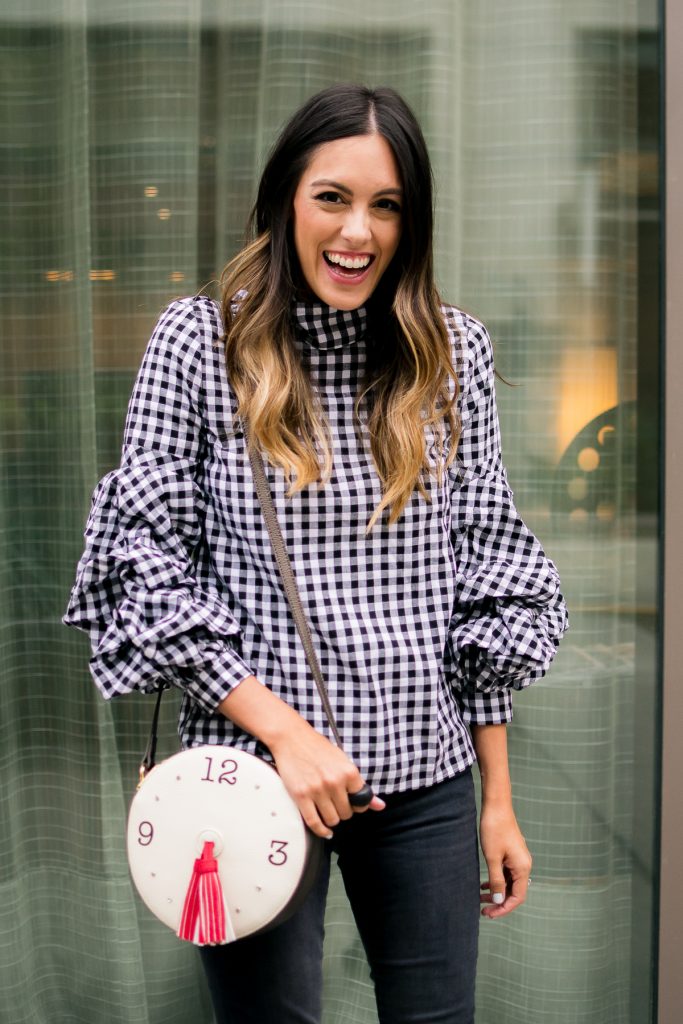 style the girl gingham ruffled top