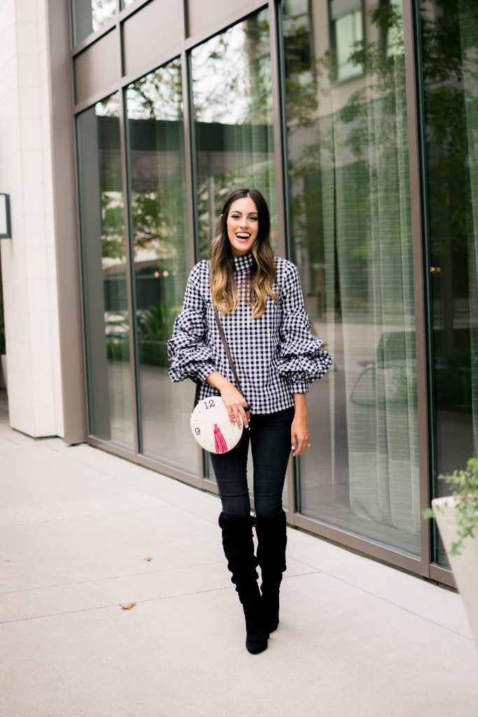 style the girl gingham ruffled top