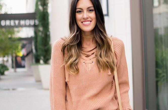 style the girl lace up sweater