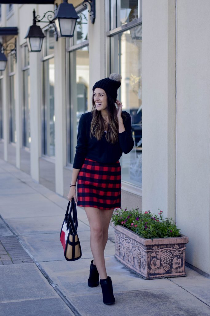 Holiday Red Buffalo Mini Skirt - STYLETHEGIRL