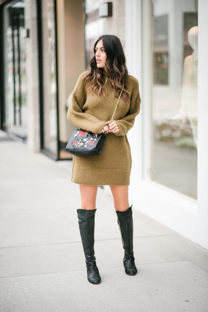 Style The Girl Olive Sweater Dress