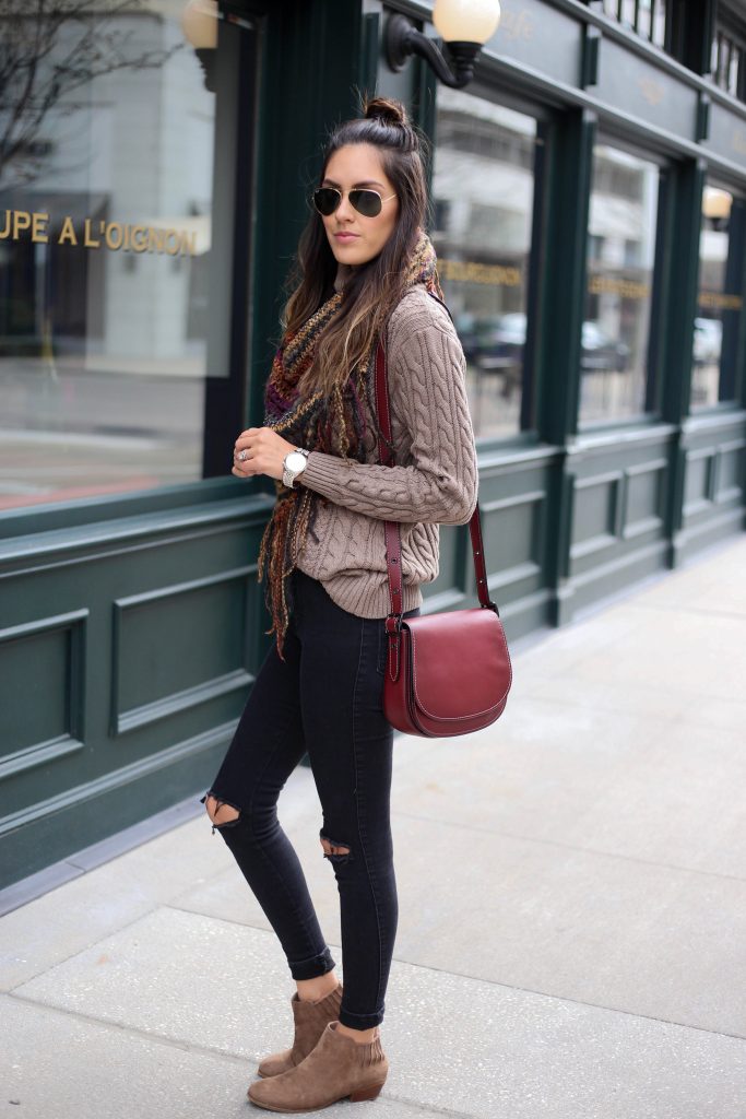 Brown Cable Knit Sweater - STYLETHEGIRL