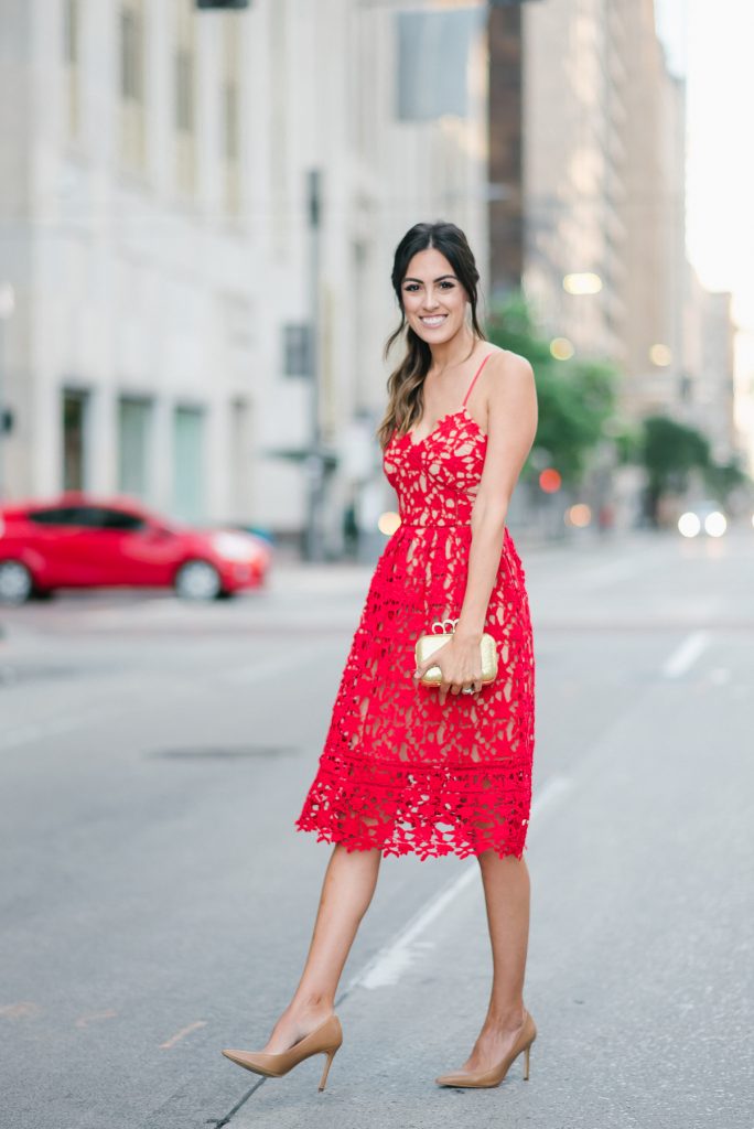 Style The Girl Red Hollow Lace Dress Wedding Style