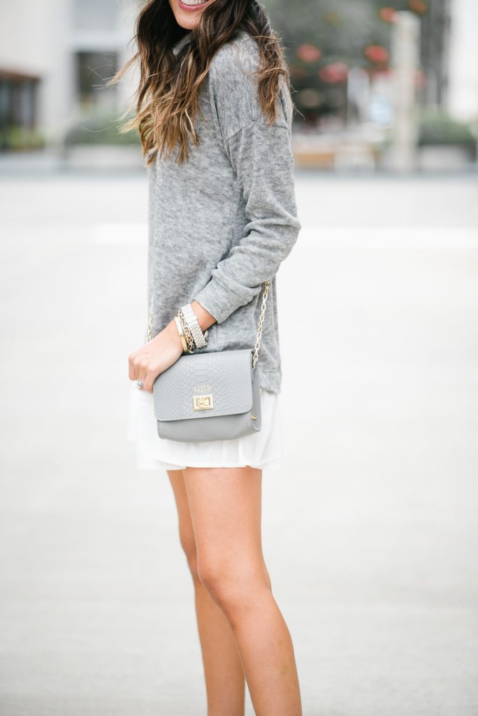 Style The Girl Grey Dress and Adidas Sneakers