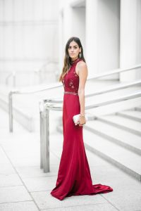 Style The Girl Burgundy Beaded Dress/Gown