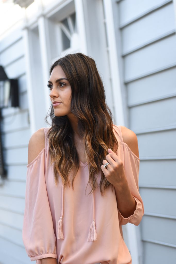 Style The Girl Pink Cold Shoulder Top with Elaine Turner