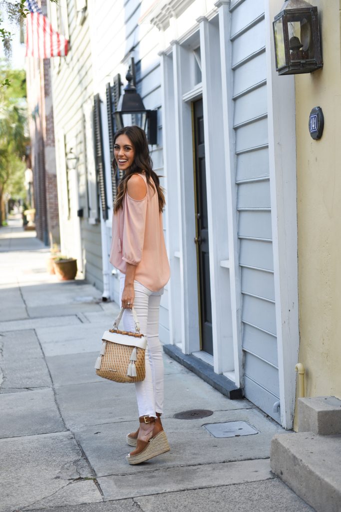 Style The Girl Pink Cold Shoulder Top with Elaine Turner