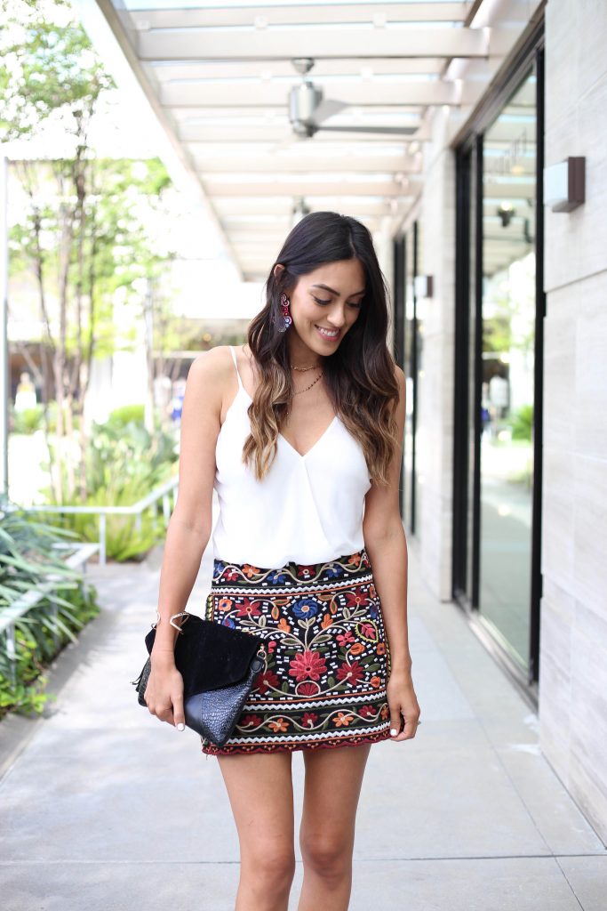 Style The Girl Embroidered Mini Skirt