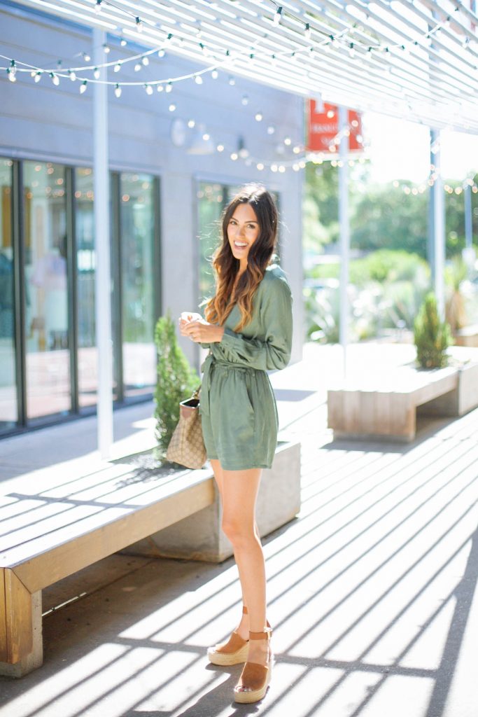 Style The Girl Long Sleeve Green Romper