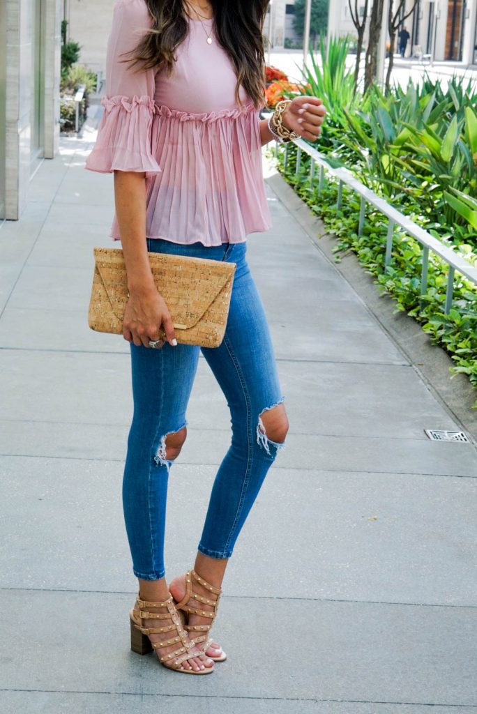 Style The Girl Blush Pink Pleated Top