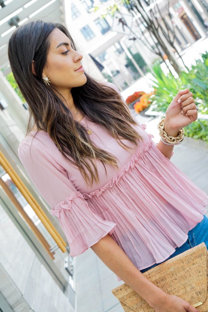 Style The Girl Blush Pink Pleated Topx