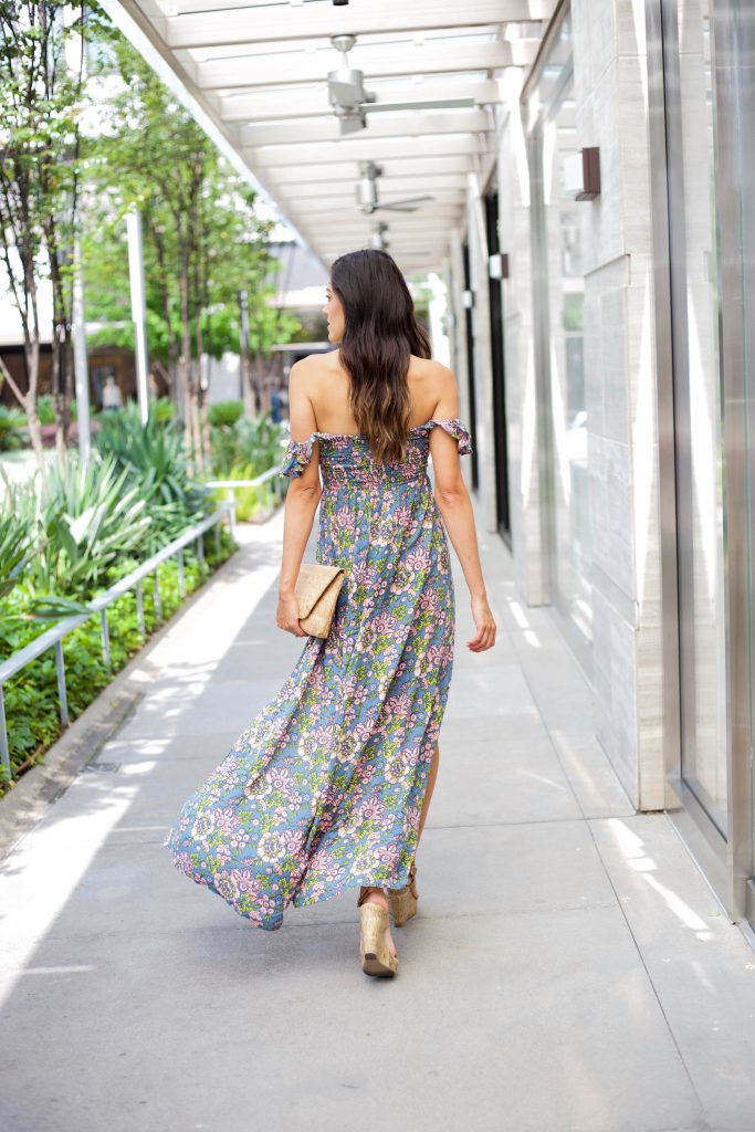 Style The Girl Floral High Slit Maxi Dress