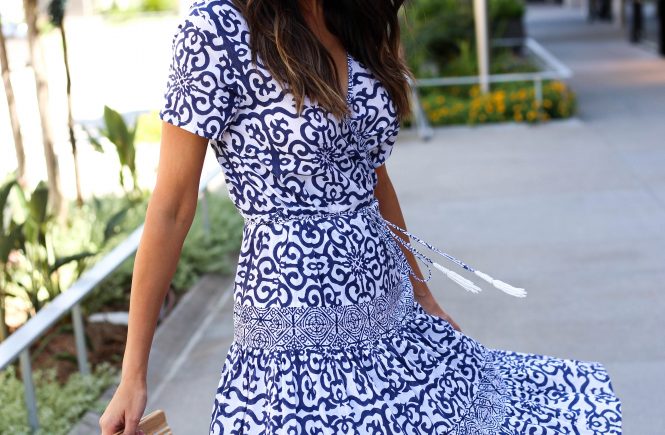 Style The Girl Roberta Roller Rabbit Blue Midi Dress