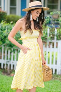 STYLE THE GIRL TWO PIECE YELLOW GINGHAM OUTFIT