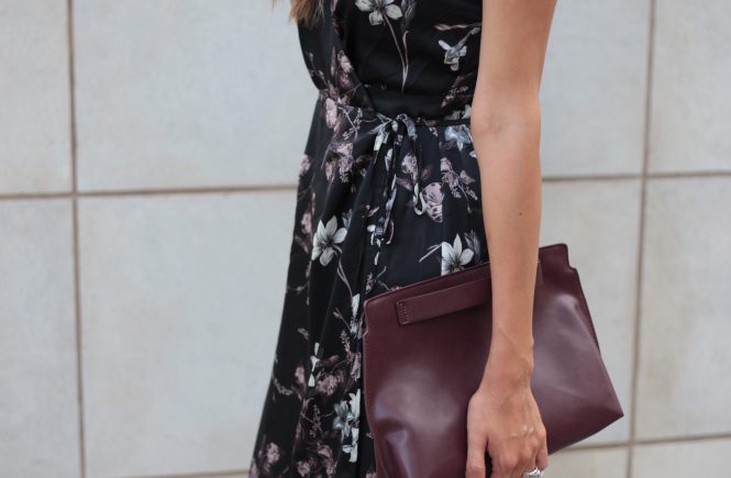 Style The Girl Black Floral Wrap Dress