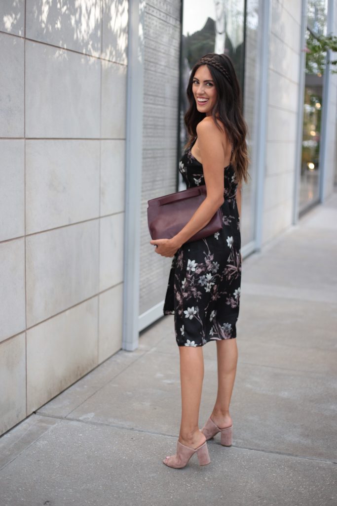 Style The Girl Black Floral Wrap Dress