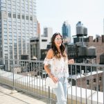 Style The Girl Off The Shoulder Lace Top and Ripped Boyfriend Jeans NYFW
