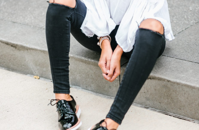 Style The Girl Platform Oxford Shoe Outfit for Fall