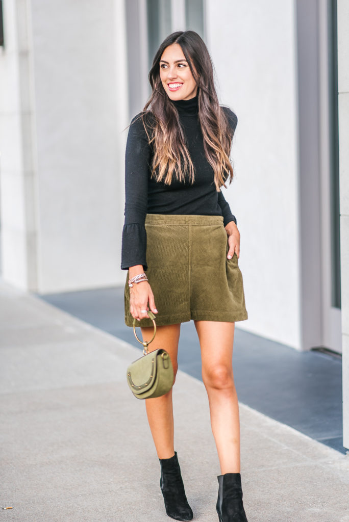 Style The Girl Corduroy Skirt and Turtleneck with Create and Cultivate
