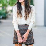Style The Girl Tweed Skirt and Off White Sweater