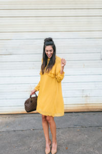 Style The Girl Flowy Mustard Dress