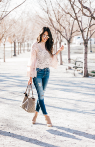 Style The Girl Blush Bell Sleeve Top