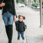 Style The Girl Black Sweater and Over The Knee Mommy and Me Winter Look