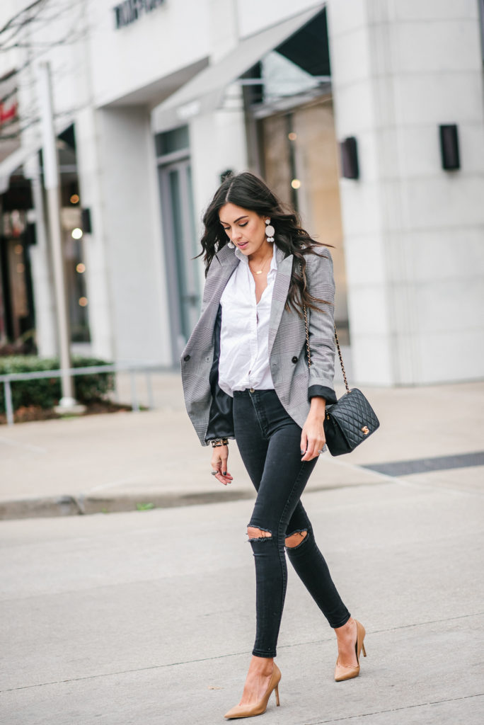 Style The Girl Checkered Blazer Look