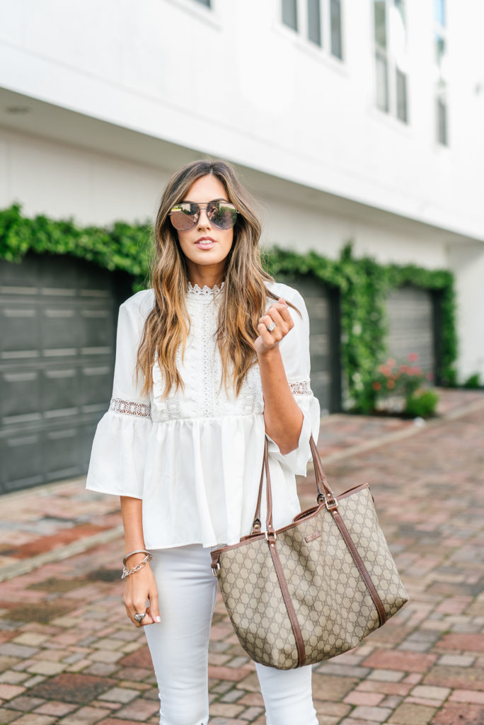 Style The Girl All White with Pops of Pink Spring Look