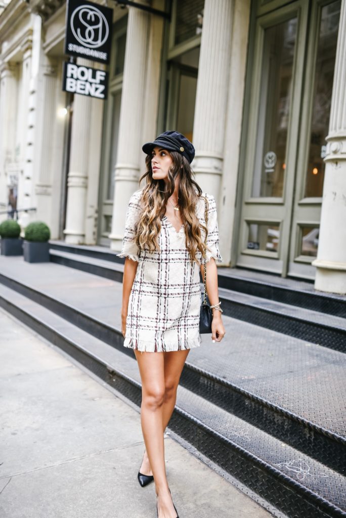 Revolve X House of Harlow Tweed Dress at NYFW