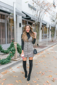 how to style a plaid mini dress in fall