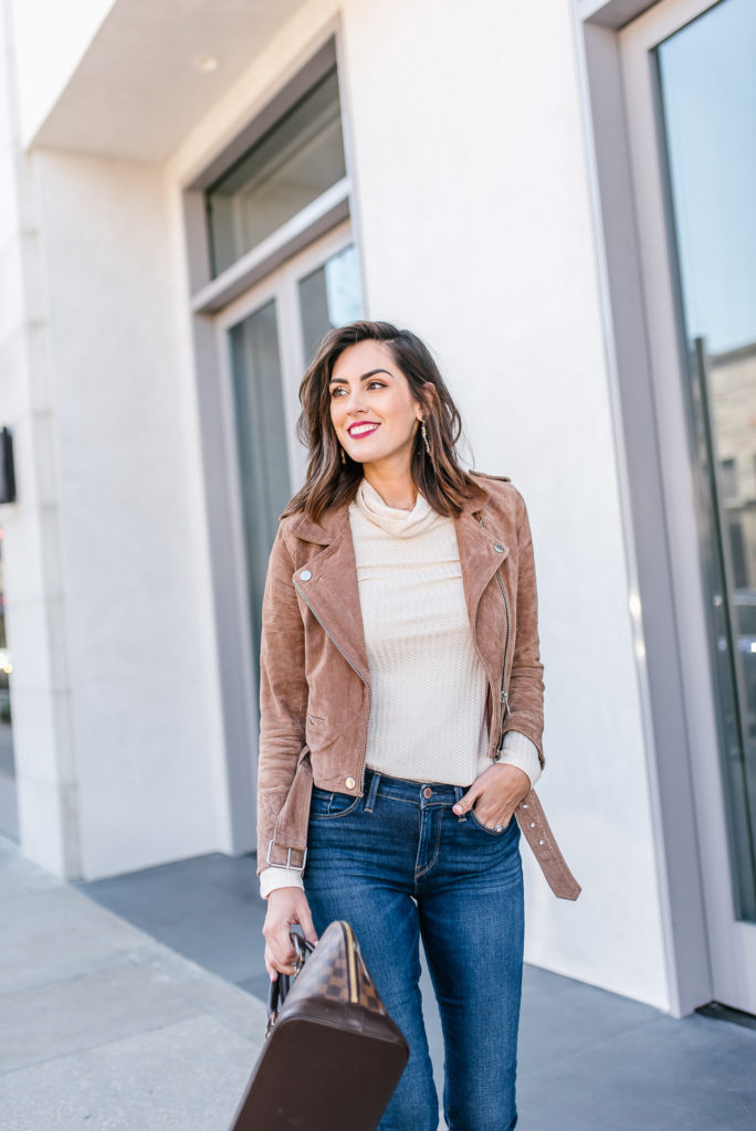 Why I Can't Stop Wearing Suede Moto Jackets - STYLETHEGIRL