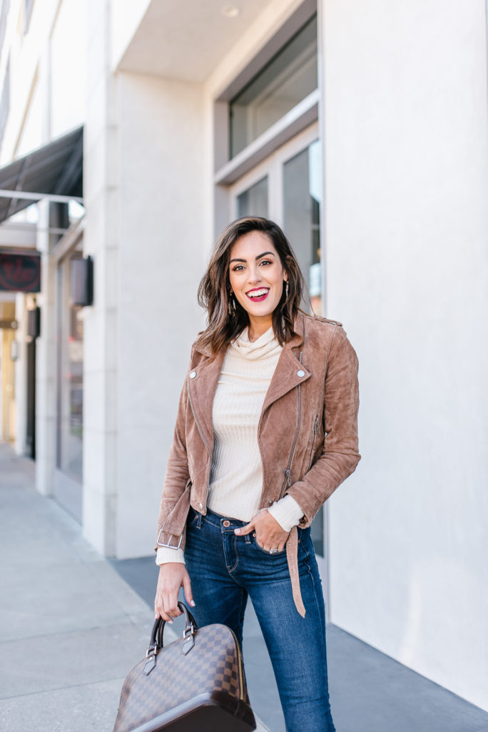 Why I Can't Stop Wearing Suede Moto Jackets - STYLETHEGIRL