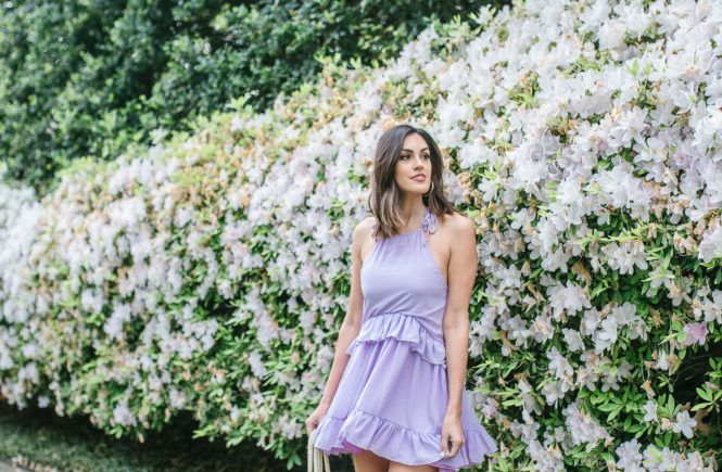 lilac swing dress with revolve for spring