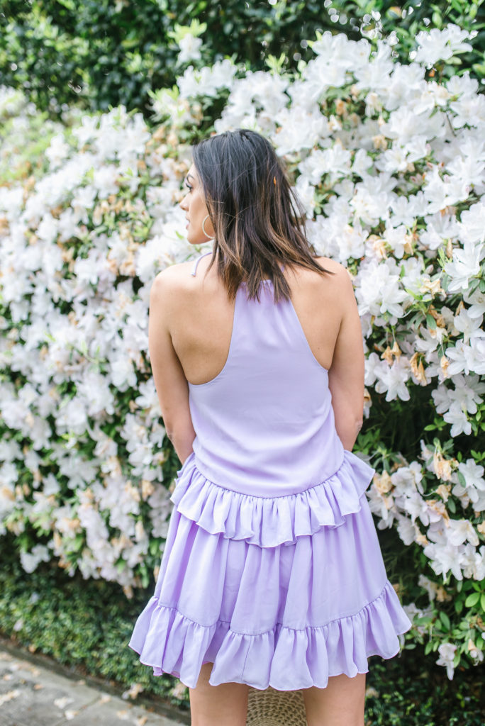 lilac swing dress with revolve for spring 