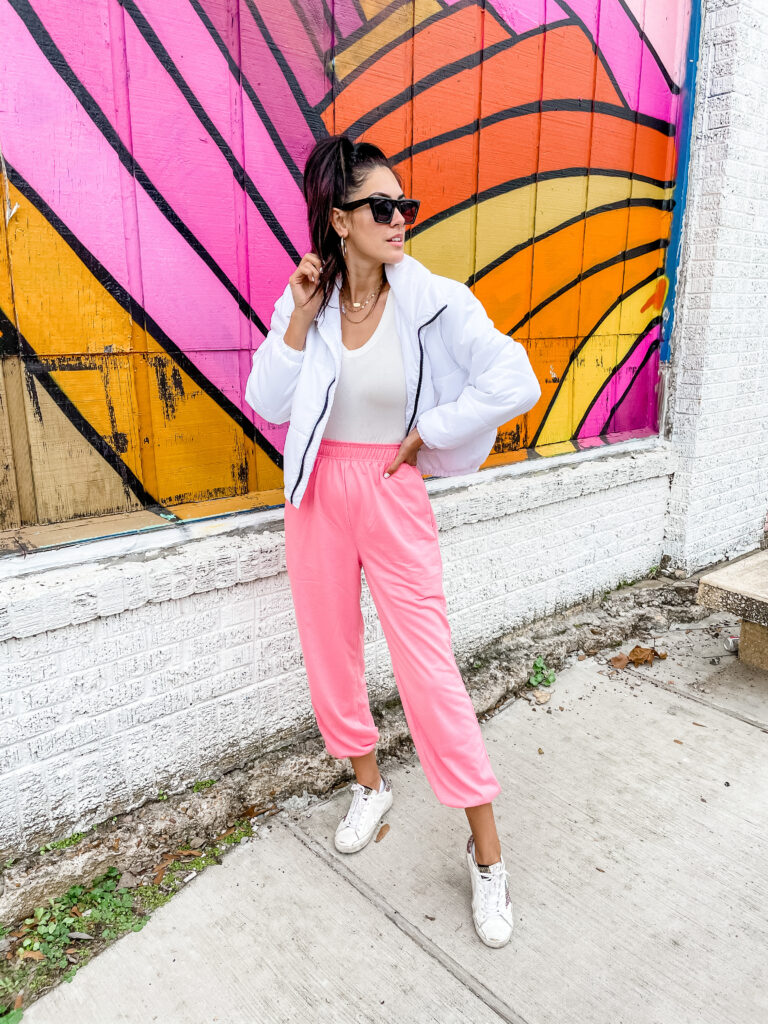 Colorful Sweatpants Outfit - STYLETHEGIRL